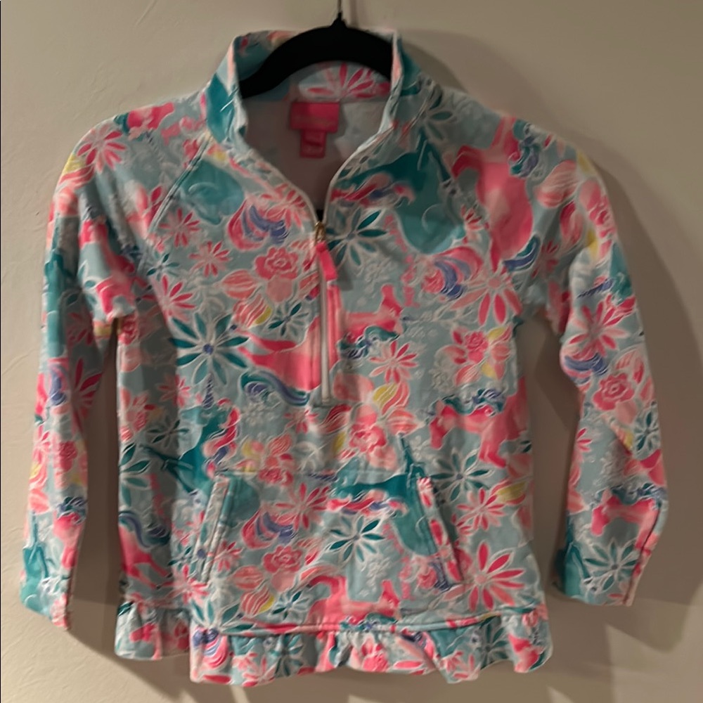 Lilly Pulitzer Floral Quarter-Zip Pullover